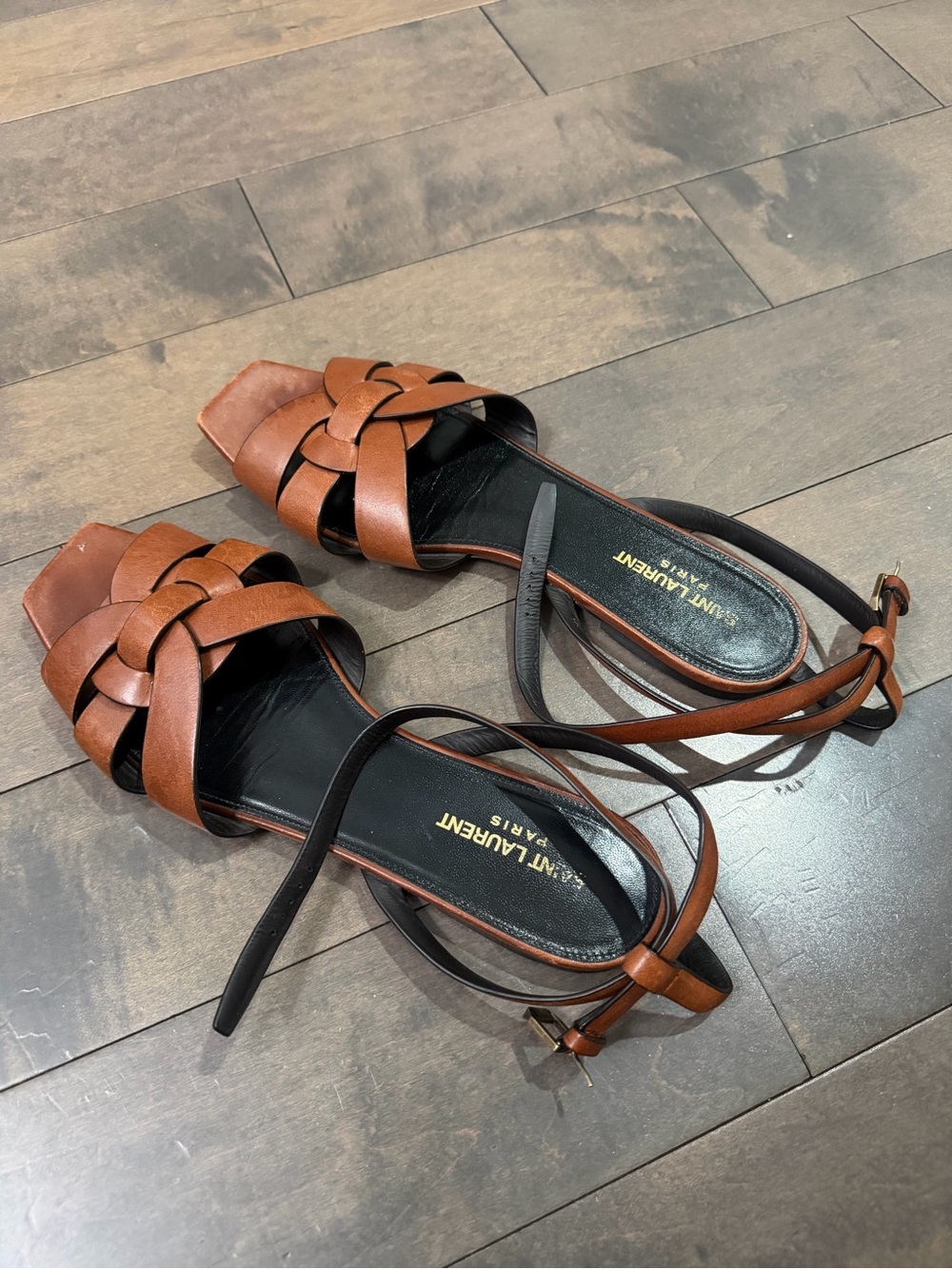 Authentic Saint Laurent YSL Ankle Straps Sandals size 42